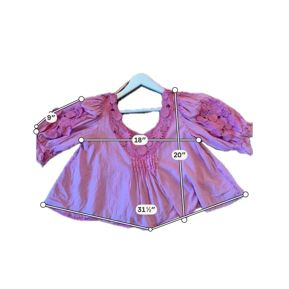Free People pink Sophie 3d floral swing top size small